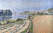 Paul Signac rivrtbank herblay opus oil painting reproduction